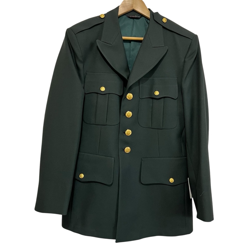Vtg Patriot American Craftsman Army Green EM Uniform Military Coat Jacket 40 S